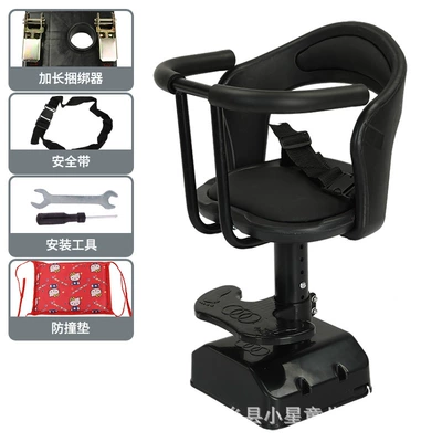 Electric car child seat front shock-absorbing pedal motorcycle - black-all-inclusive-017