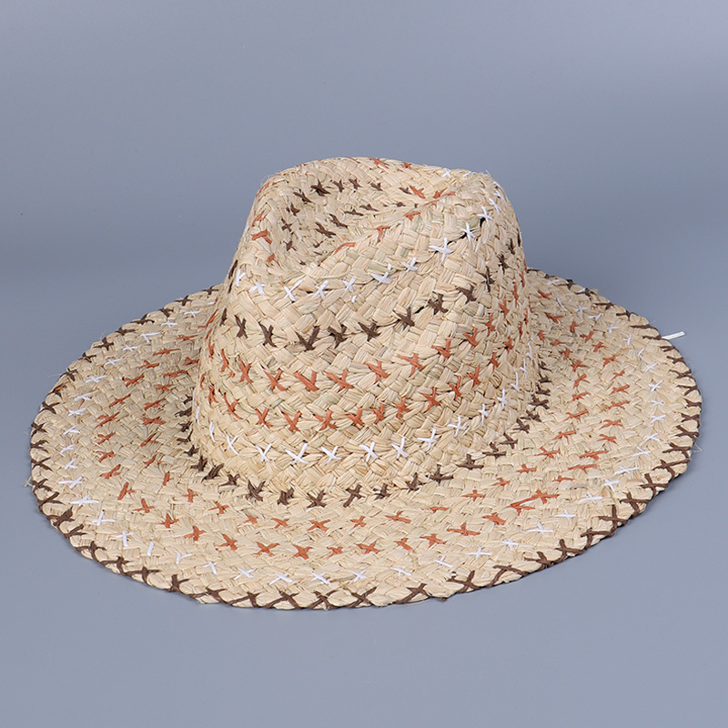 Women's Lady Simple Style Geometric Big Eaves Straw Hat display picture 8