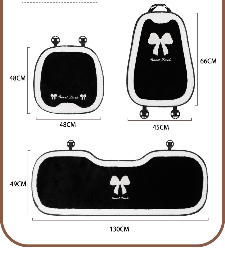 Winter Car Seat Cushion Plush Warm Car Seat Cushion Cute Bow Light Luxury High-End Car Seat Cover