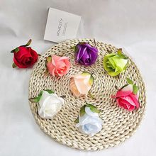 仿真复古花头玫瑰花婚庆花绢花毛布花头diy手工插花头饰材料厂家