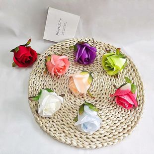 Simulation Retamic Flower Head Rose Wedding Flower Silk Flower Flower Blossom DIY Handmade Flower Inserting Terminal Material Manufacturer
