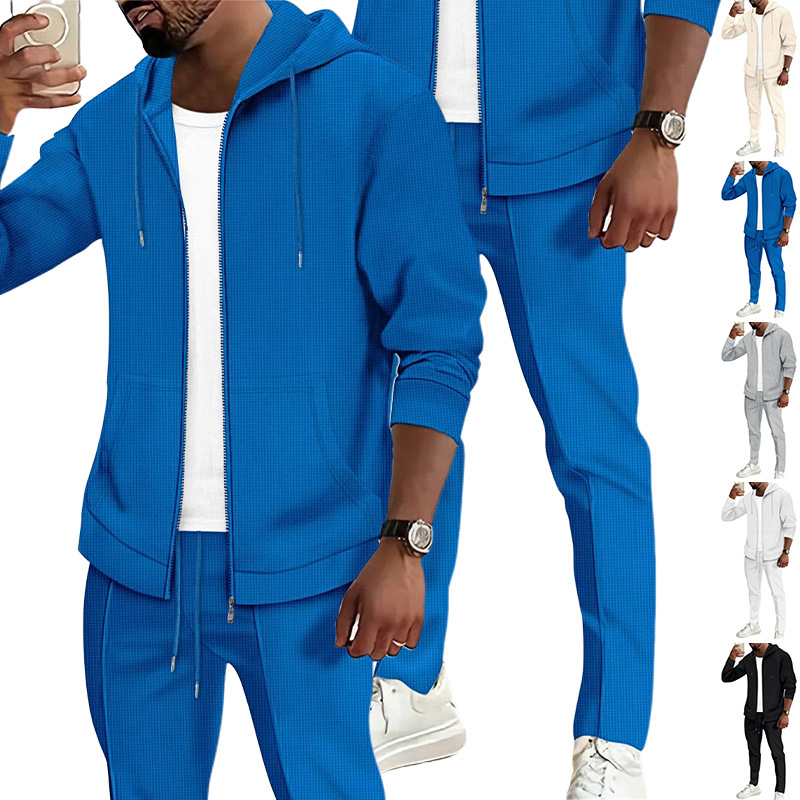 Europa y América transfronterizas primavera hombre encapuchado con cremallera chaqueta de punto chaqueta deportiva casual suelta chaqueta de abrigo