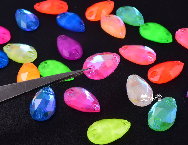 玻璃手缝钻霓虹荧光平扣diy饰品配件服装辅料批发 (1)