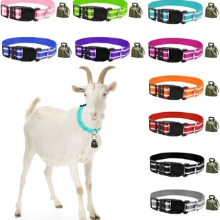 Amazon Cross-Border Reflective Goat Collar with Crisp Bell Adjustable Nylon Sheep Collar Anti-Lost Collar
