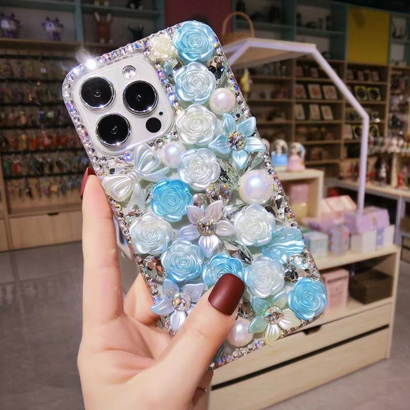 Color Resina Floral Teléfono Protector para Samsung S23 S24 Diamond de lujo Samsung S25 / S26