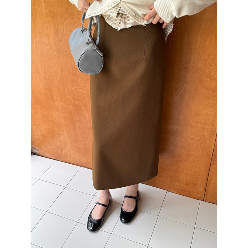 [Clearance, No Returns] In-Stock Items, No-Iron Suit Skirt, Autumn High-Waisted Mid-Length Straight Skirt 5513