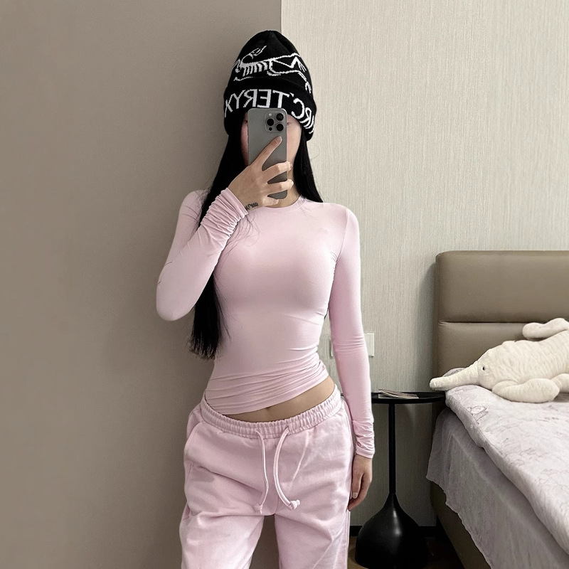 Galo Fitseverybody2.0 Version Double-Layer Elastic Round Neck Slimming Fashionable Slim-Fit T-Shirt Base Layer