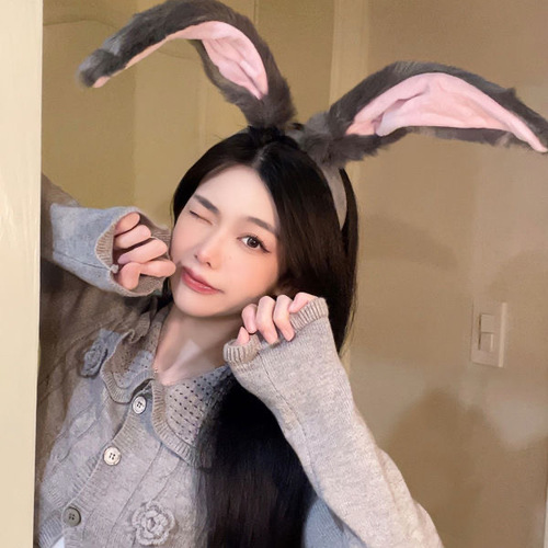 Judy Bunny Ears Headband Plush Headband Hair Accessories Christmas osplay Cute Headband Accessories Dress Up