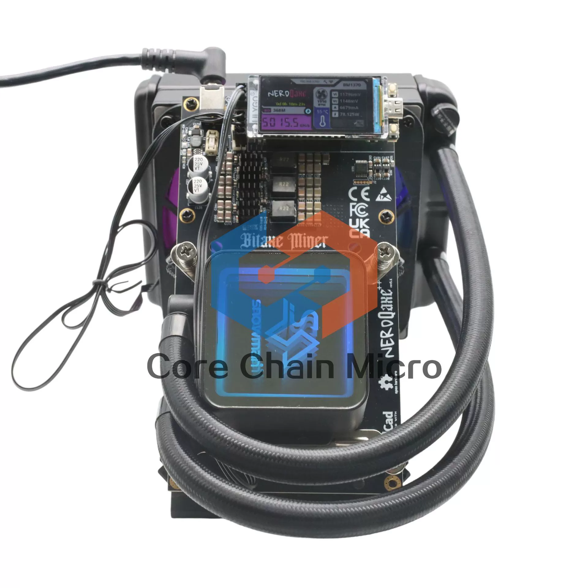 NerdQaxe++ Hydro 4.8T Hash, 4×BM1370 ASIC-чип, бесшумная BTC/BCH лотерейная машина
