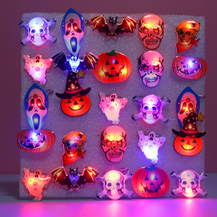 20.23 million Holy Festival Brooch Flash Small Gift All Saints Luminous Ring Led Toy Children's Accessories Gift Supplies