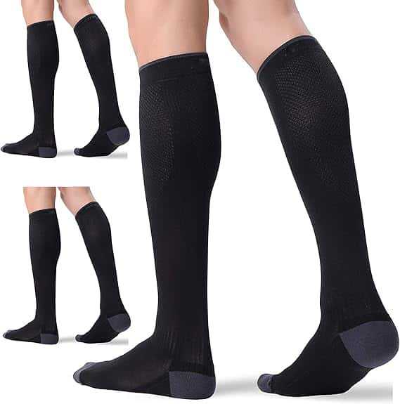 Calcetines de compresión transfronterizos Calcetines de pantorrilla Calcetines elásticos Deportes Ciclismo Correr Calcetines de yoga Calcetines de compresión de tubo largo para hombre Spot para mujer
