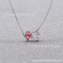 施家1：1原模版挚爱永伴心心相伴项链女施华洛元素水晶锁骨链女代
