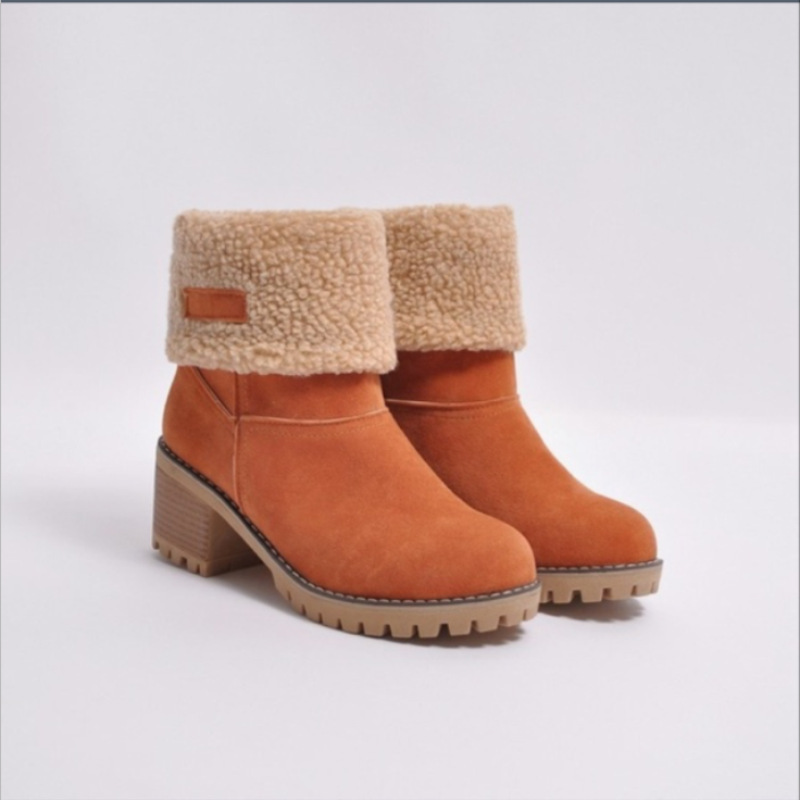 Frau Lässig Vintage-stil Pendeln Einfarbig Runder Zeh Schneestiefel display picture 2