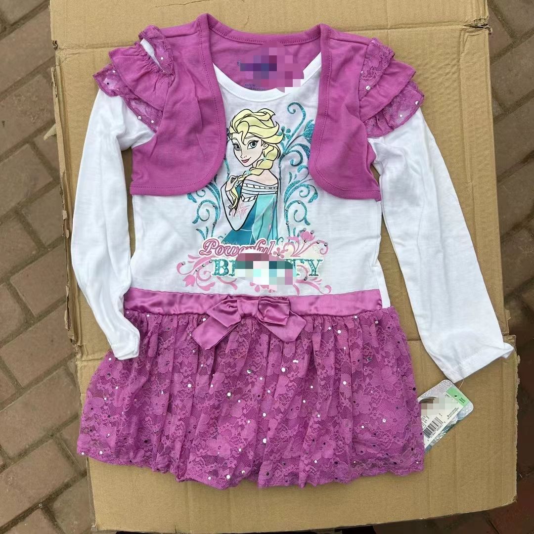 Falda DE LOS NIÑOS 24 primavera nueva Europa y América orden original niñas dibujos animados princesa falda