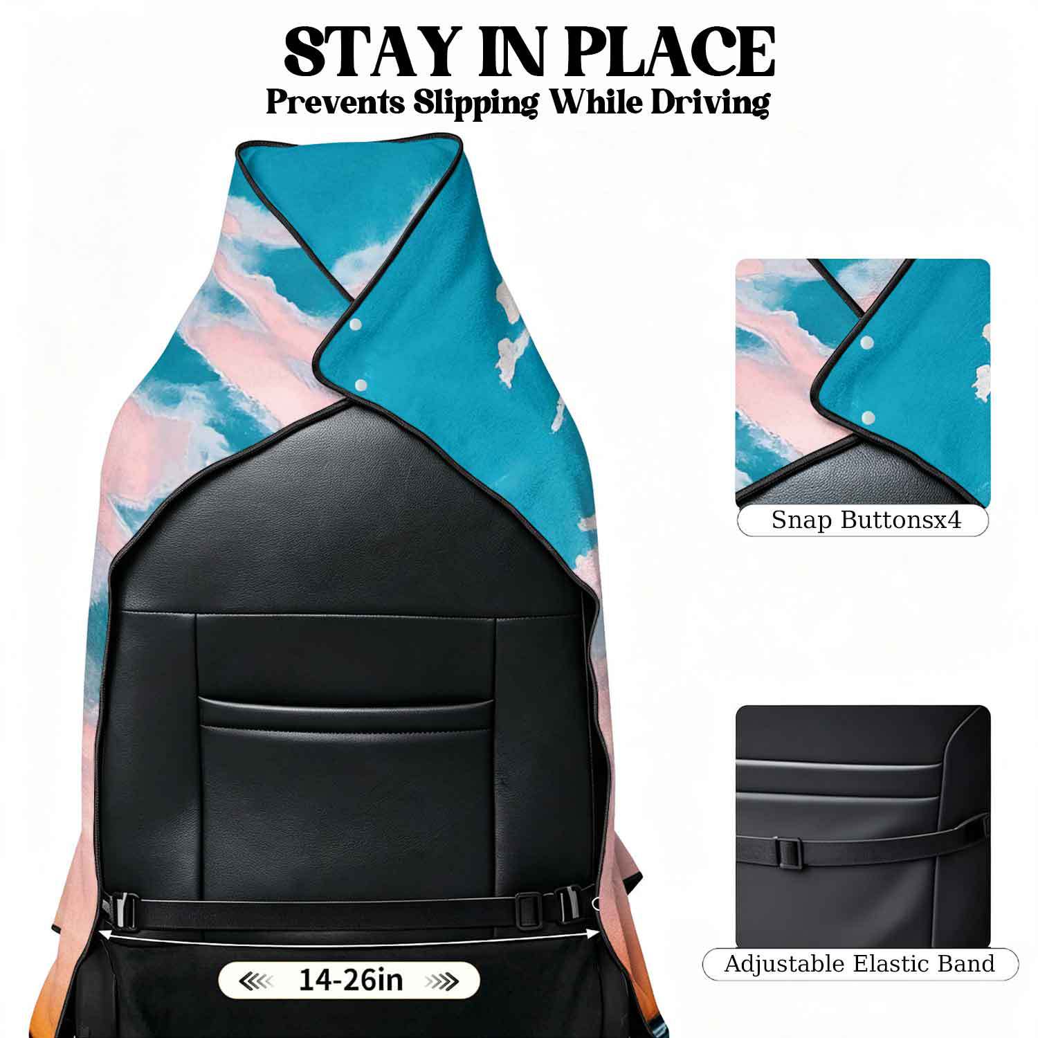 2-piece dual-use car seat cover, ultra-fine fiber, can be used as a beach towel, printed car protective seat cover 13