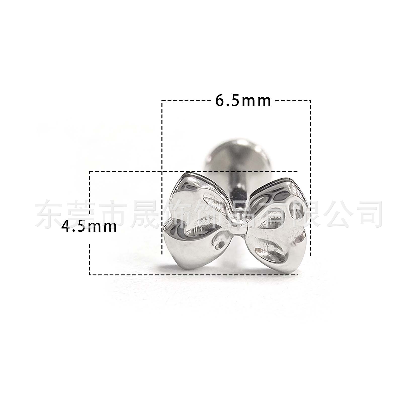 F136 Titanium Alloy 可爱 Butterfly 结 Ear Stud Helix Cartilage Stud G23 Titanium Internal Thread Labret Stud 人体 Piercing Jewelry