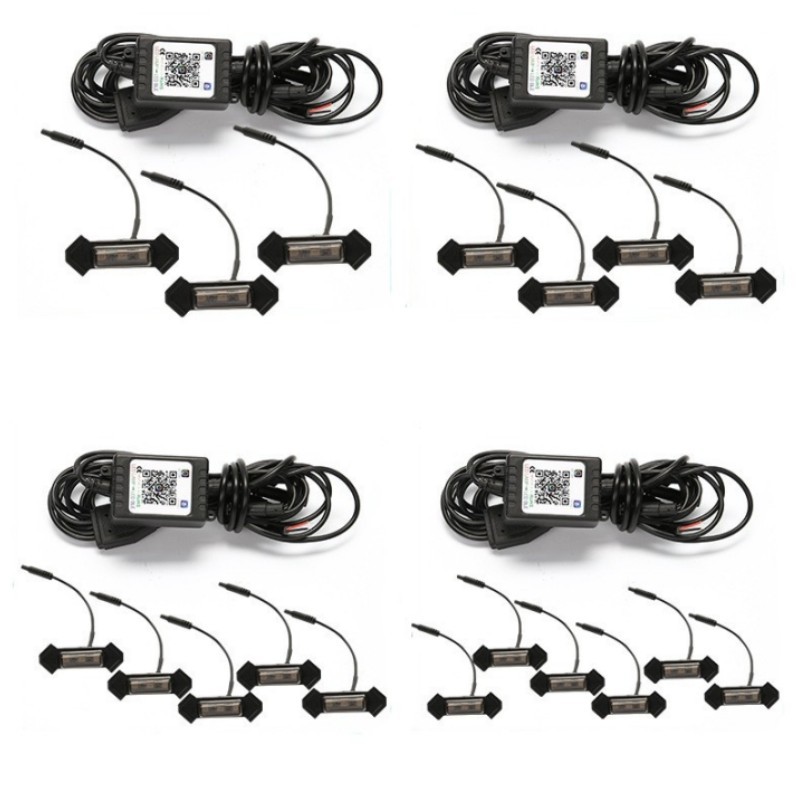 Coche medio neto pequeña luz amarilla rejilla luz LED modificado RGB luz diurna ancho luz colorido APP off-road Luz de niebla