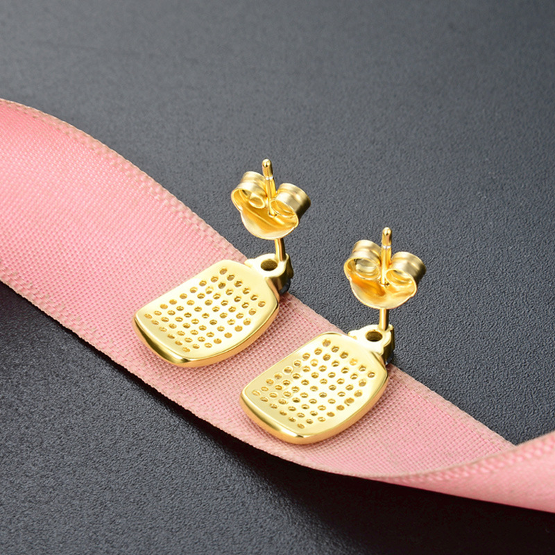 Pendientes elegantes frescos de estilo japonés y coreano s925 pendientes de circón de plata cuadrados de diamantes incrustados accesorios pendientes para mujeres