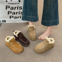 高帮勃肯大棉鞋女2025新款冬季加厚绒保暖复古雪地靴女35码面包鞋