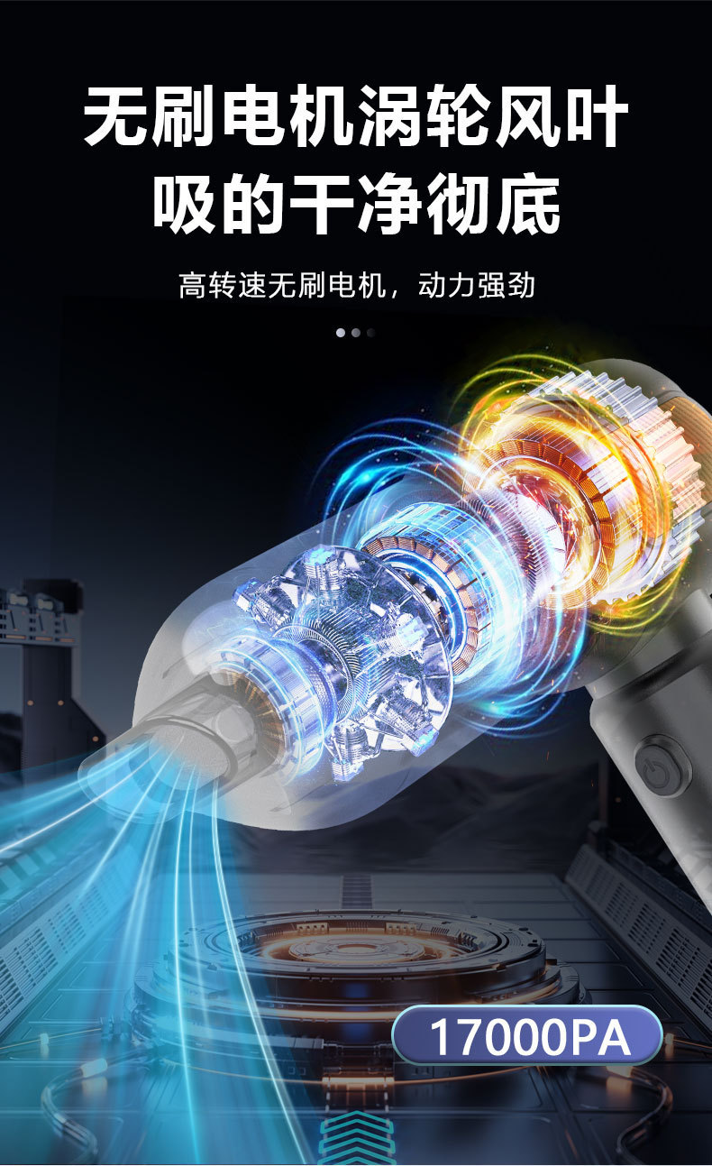 Car vacuum cleaner for cross-border use, new model with high suction power, suitable for both car and home, brushless and cordless