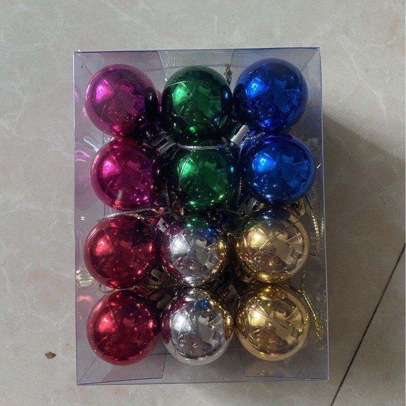3cmクリスマスボール24パッククリスマス装飾品クリスマスツリーペンダントクリスマスボールギフトボックスセット|undefined