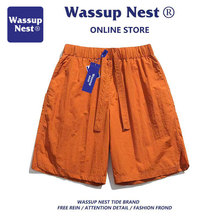 WASSUP NEST短裤男美式复古冰感速干休闲夏季中裤宽松运动五分裤