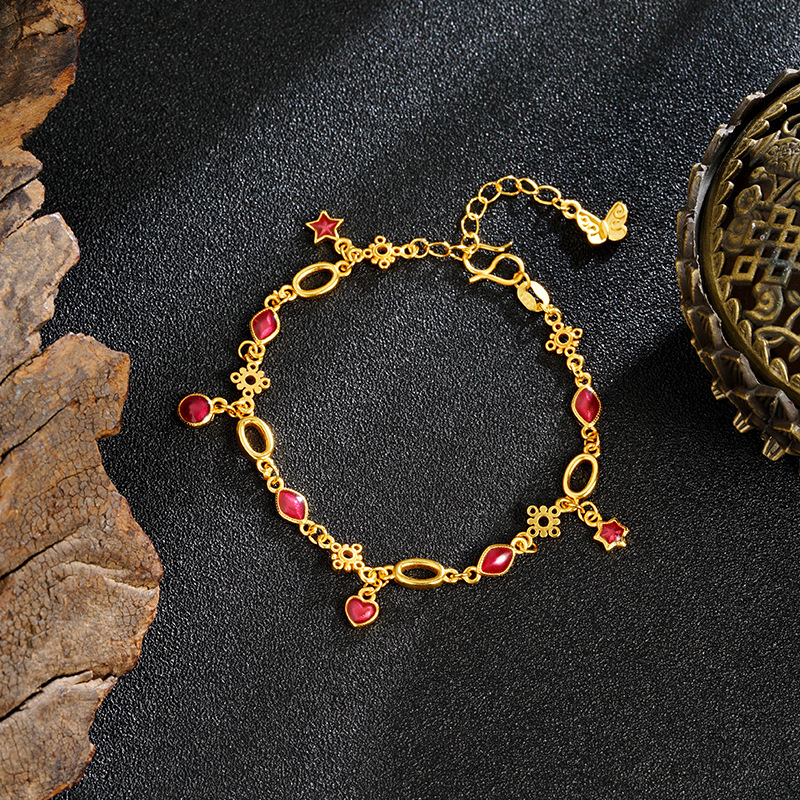 Vietnam Shajin nuevo estilo chino pulsera púrpura micro-estrella mujer no se desvanece goteo de aceite de alta calidad pulsera Yiwu fábrica al por mayor