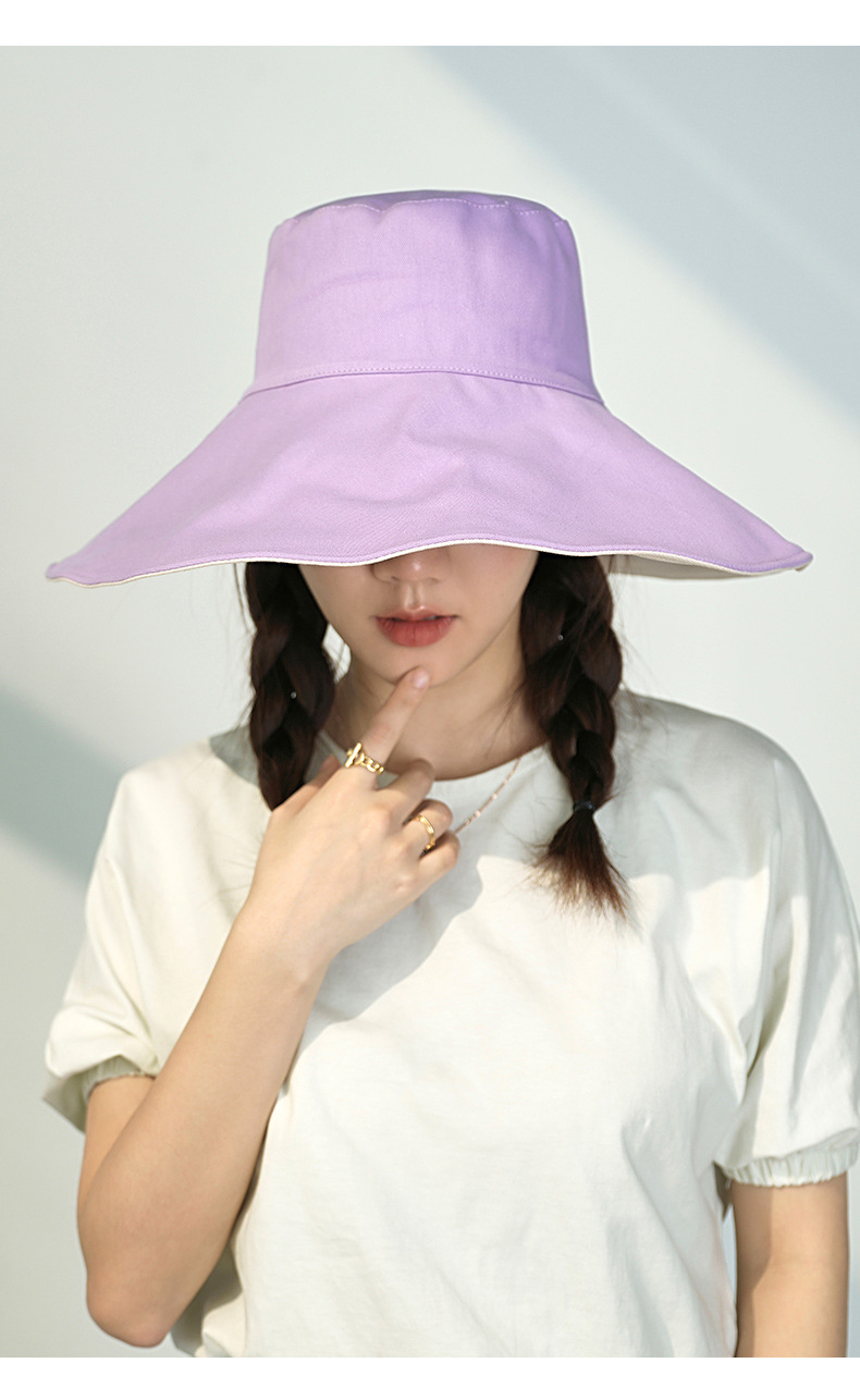 Mũ bucket chống nắng hai mặt vành rộng cho nữ, chống tia UV, gấp gọn đi biển — Kaki sâu chi tiết 14