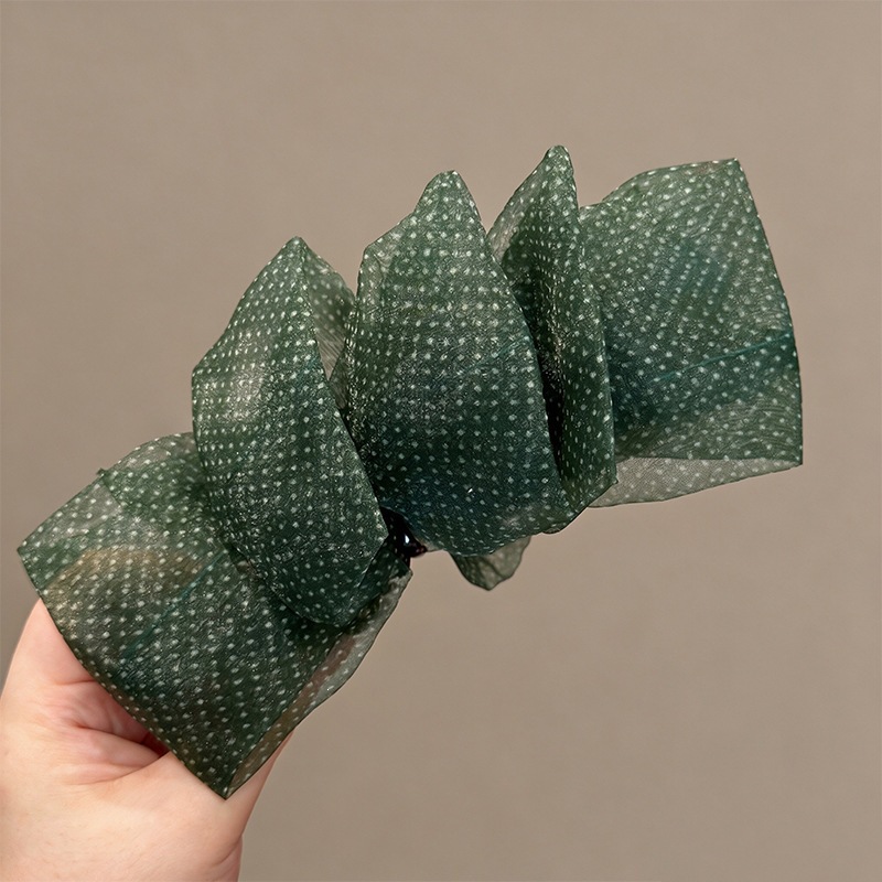 2# green multi-layer polka dot banana clip (bottom clip 13cm)