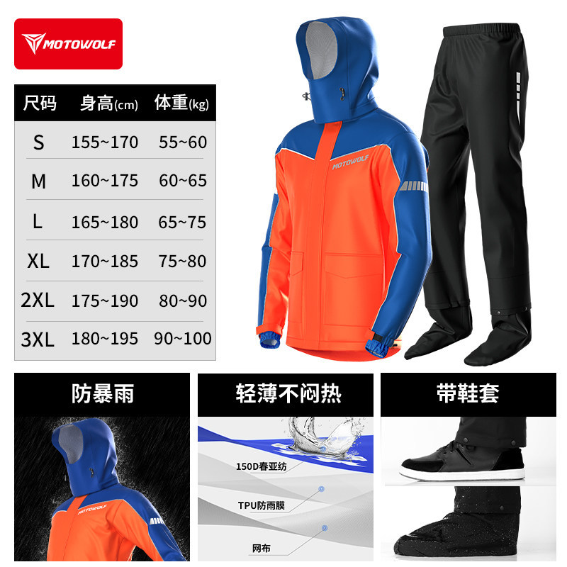 Upgraded model [blue-orange] thickened, windproof + not stuffy + with shoe covers / S