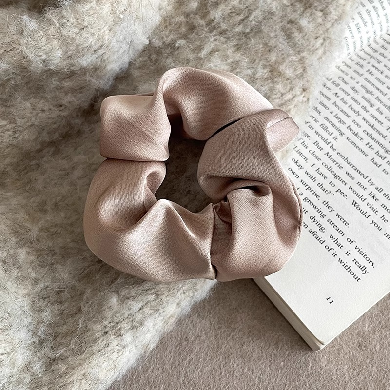 Banda de pelo de intestino grueso de alta calidad de satén de alta calidad banda de cabeza grande simple terciopelo elegante estilo coreano diadema tocado femenino flor cuerda de pelo