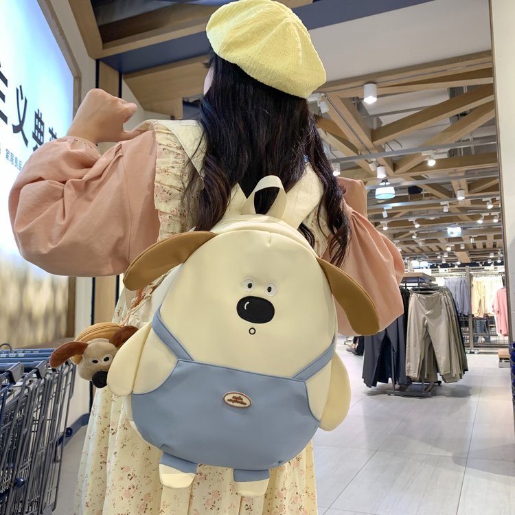 2024 new schoolbag ins cute cartoon puppy female junior high school Senior high school college students class travel backpack