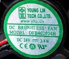 正品YOUNG LIN DFB402024H 24V 0.07A 4020 变频器 机箱散热风扇
