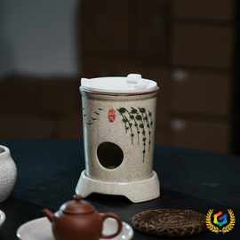 ✅炭电茶壶两用茶炉釉下手绘白泥工夫茶煮水风炉火炭炉碳炉煮茶炉