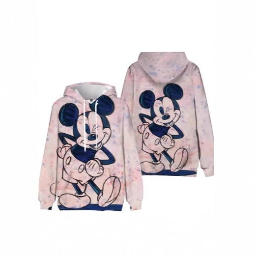 2025 Sweatshirt Jacket Clothes Hoodie Flap Pocket Pants Long Sleeve Pullover Minnie Mickey Top Sports Sweatshirt