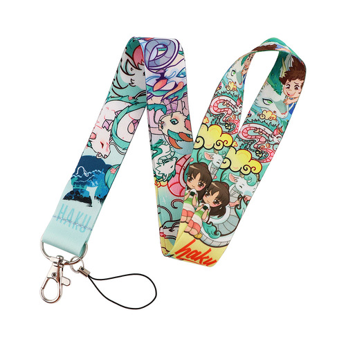 Anime cartoon girl guardian mobile phone lanyard U disk keychain office ID card holder accessories sling lanyard