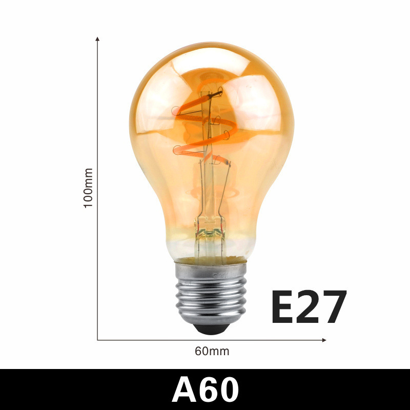 クロスボーダーエジソン電球 4 ワット調光可能な温黄色 E14E27 ソフトフィラメント LED 柔軟な 220V レトロ装飾光源|undefined