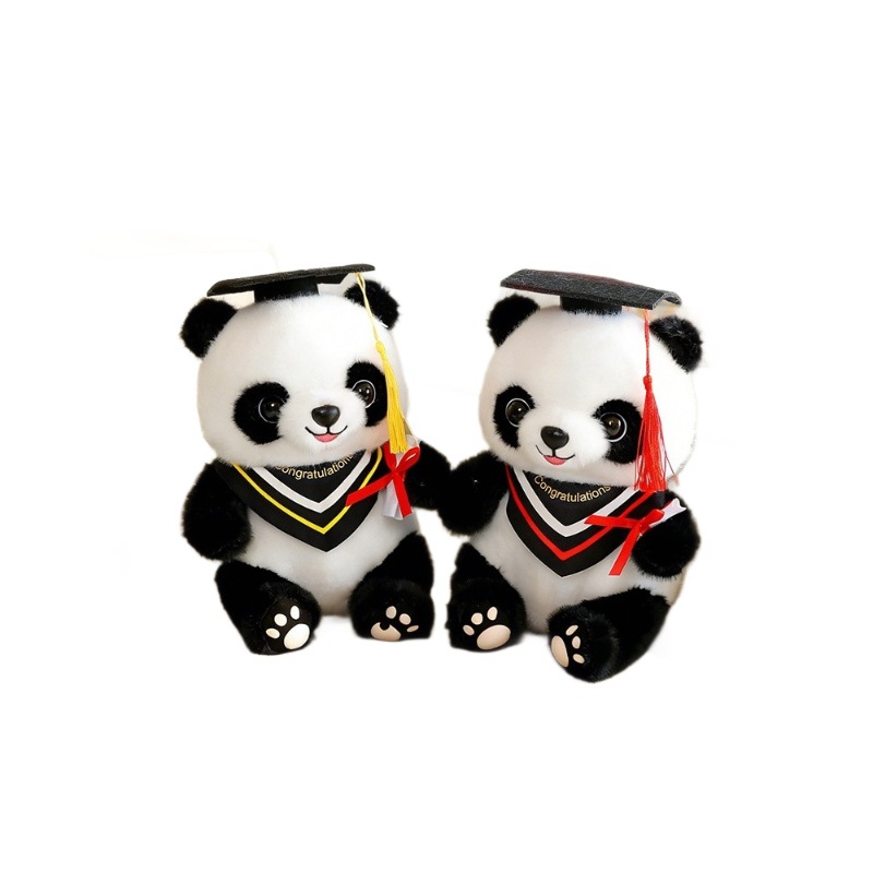 Regalos de graduación Panda juguetes de peluche muñecas bonitas sombreros de graduación muñecas muñecas de peluche regalo