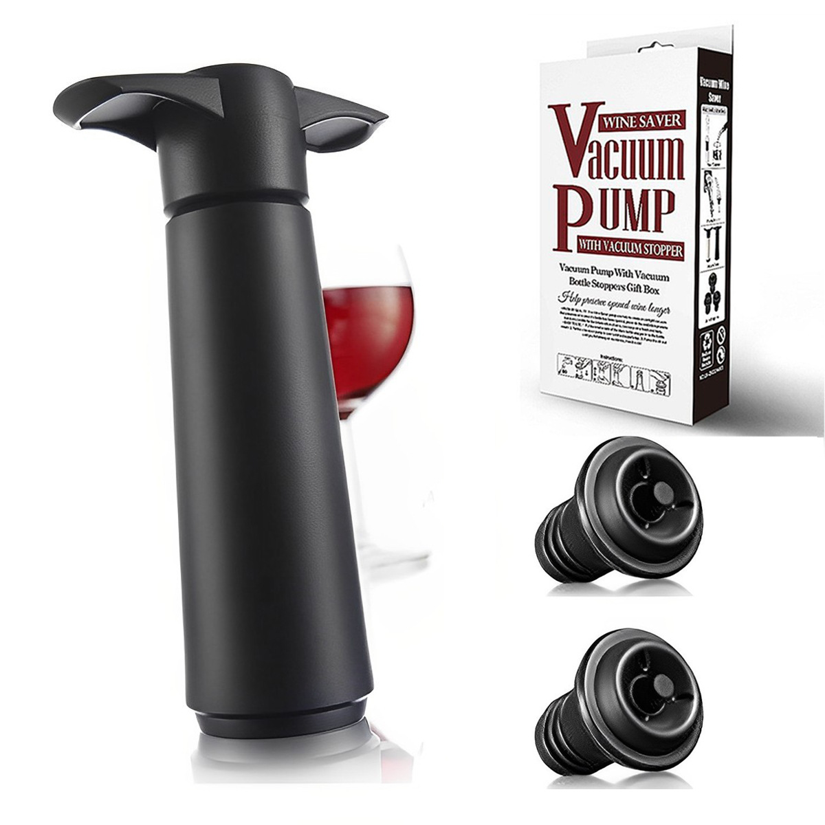 Venta caliente transfronteriza fábrica directa vino tinto tapón vacío bombeo vacío tapón sellado vino fresco tapón caja de color traje