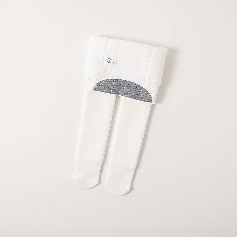 1-pantimedias para niños al por mayor 2023 Otoño e Invierno fleece-forrado pantimedias tira vertical cálido bebé polainas Calcetines