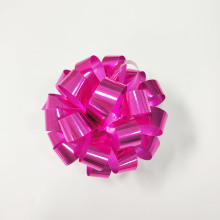 批发新款4英寸星星花跨境自粘花包装礼品花塑料彩带花手拉花