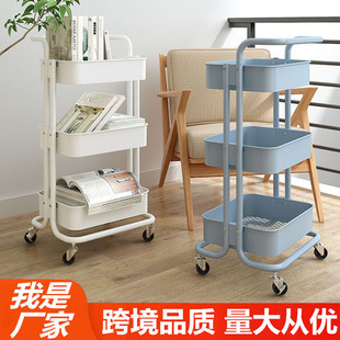 帶輪小推車置物架廚房落地多層零食專用美容院化妝品收納架多功能