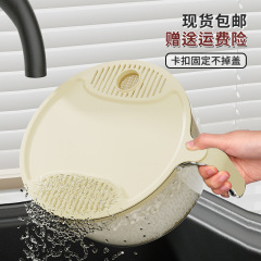 水たまりの台所の家庭用食品級の野菜を洗って果物の米を洗う器の大容量の多機能は取っ手の米を洗うかごを持ちます。