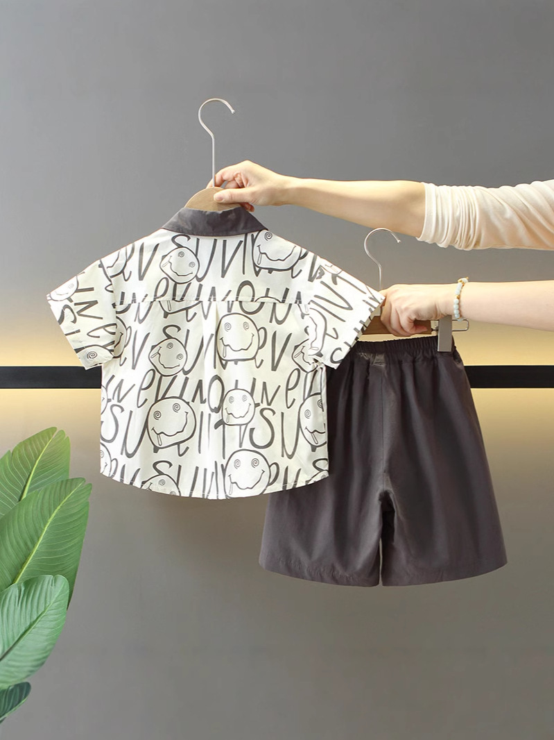 Conjunto de Verano para Niños 7869, Estilo 2026, Conjunto de Tres Piezas de Manga Corta para Niños y Niñas