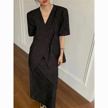 夏季新款赫本风时尚套装韩国东大门女装外套高腰半身裙两件套