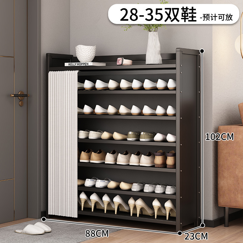 Estante de almacenamiento de almacenamiento para sala de estar doméstica sin instalación de porta de entrada del gabinete de zapatos multicapa estante de almacenamiento de suelo simple