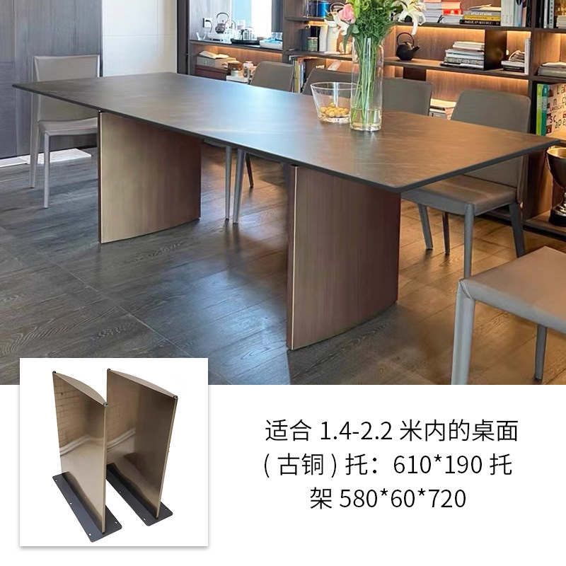 Mesa de acero inoxidable soporte de piernas de mármol base de lujo ligero marco de soporte de tabla de roca mesa redonda pie de mesa larga isla marco de mesa pie de comedor