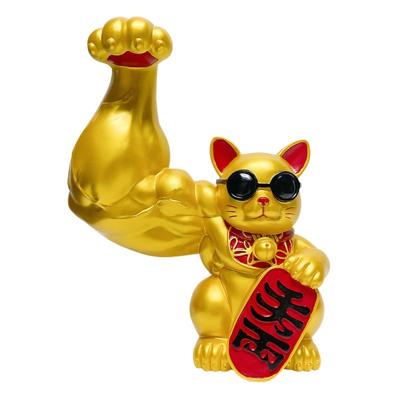 Apertura decoración gran fortuna gato Kirin brazo fortuna gato músculo brazo explosión rico gato tienda regalo de escritorio