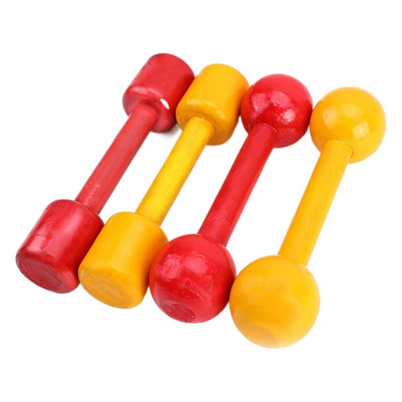 Детская деревянная гантель Детское оборудование для тренировки чувств Детский сад Утренние упражнения Спортивные товары Фитнес-упражнения Маленькая гантель