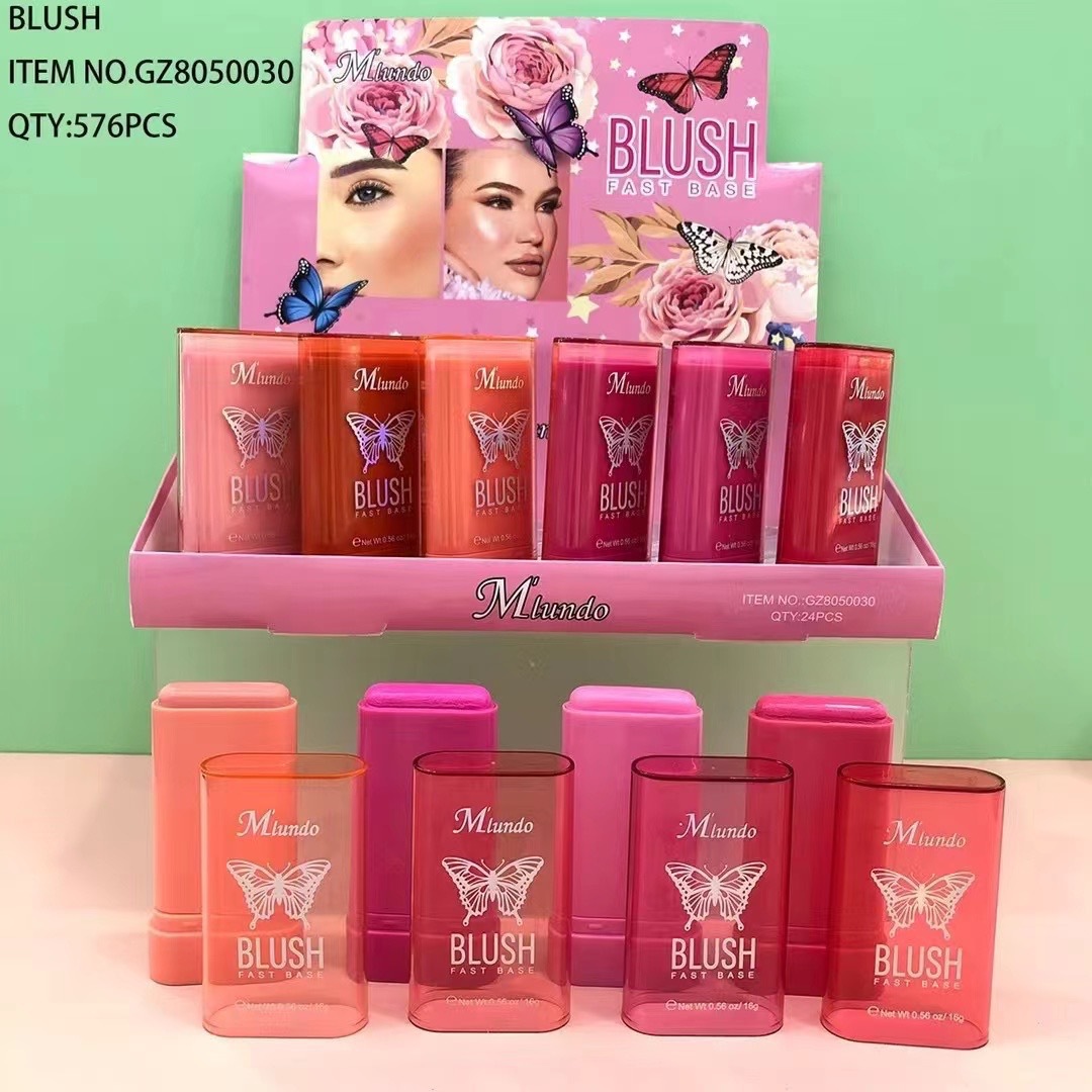 Crema de rubor tridimensional Mlundo, brillo natural facial, reparación, crema de rubor de aplicación de colorete sedoso natural